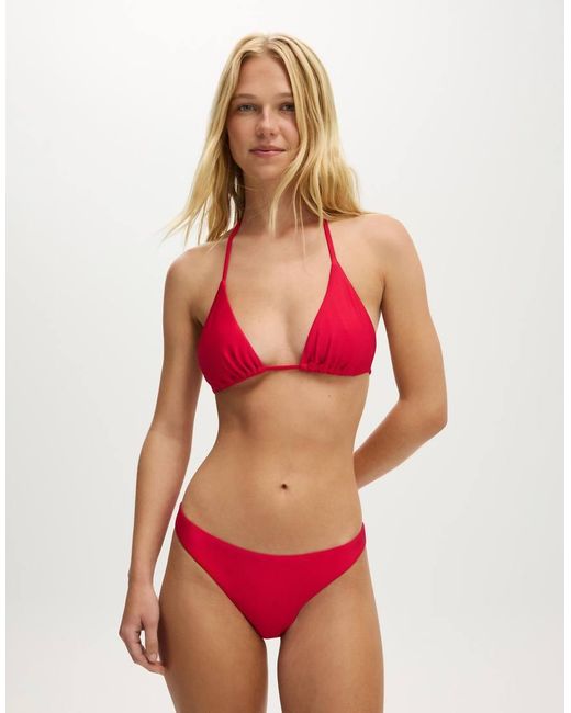 Cotton On Red String Triangle Bikini Top