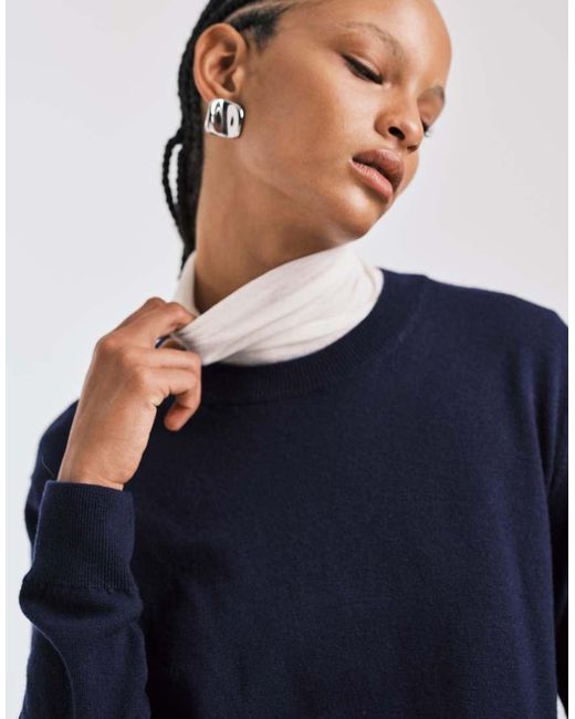 Mango Blue Capsule 100% Wool Crew Neck Jumper