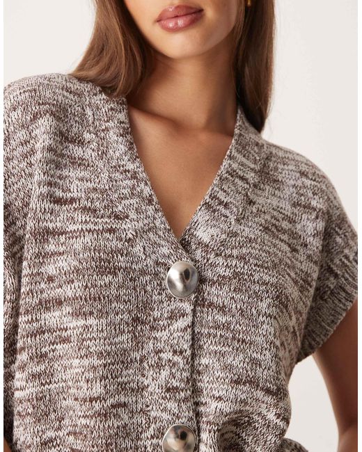 ASOS Gray Ply Silver Button Knitted Tank