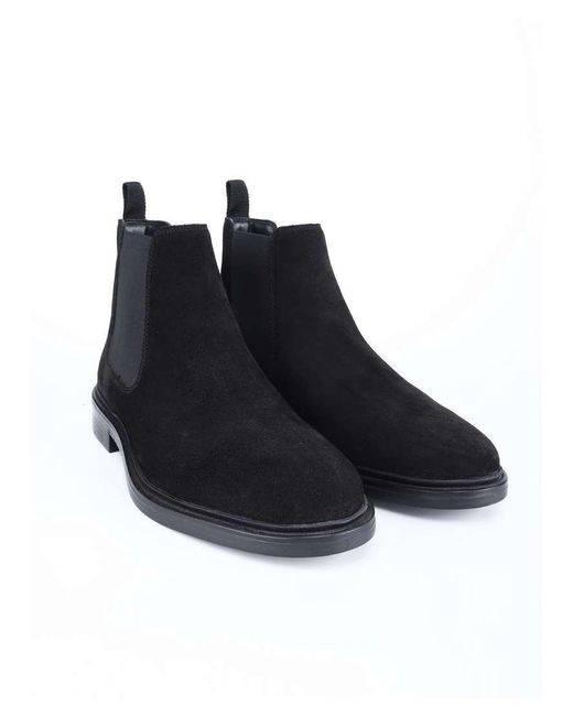 OFF THE HOOK Black Torrance Suede Leather Slip-On Chelsea Boots for men