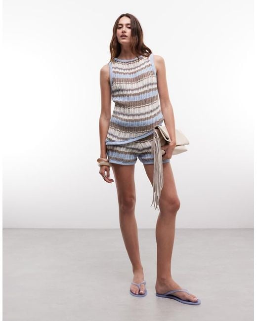 ASOS Brown Knit Asymmetric Top