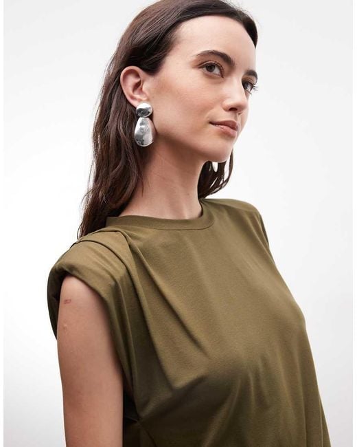 ASOS Natural Ruched Waist Maxi Dress