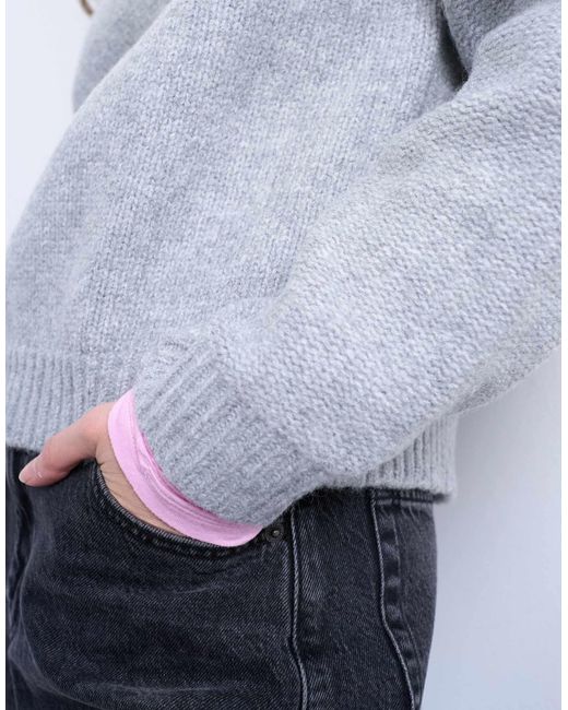 Pull ras TOPSHOP en coloris Gray
