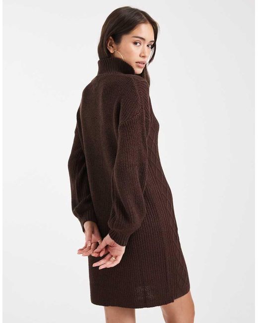 Wednesday's Girl Gray V-neck Collared Sweater Dress