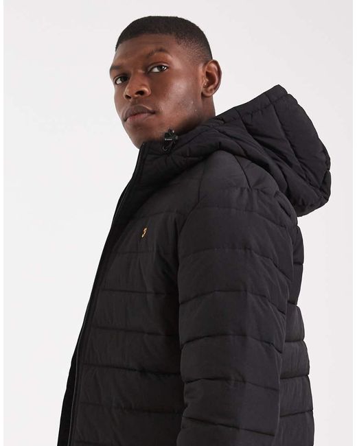 Farah Black Kennedy Padded Jacket for men