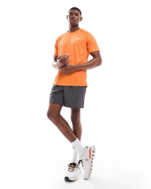 Under Armour – tech – strukturiertes t-shirt in Orange für Herren