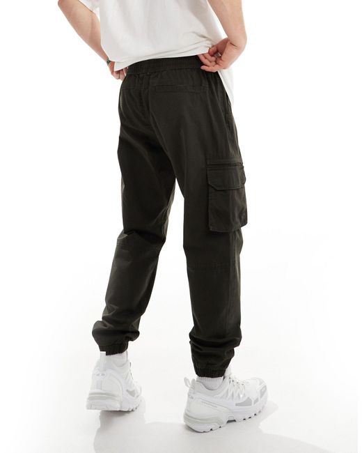 River Island Black Greco Cargo Trousers for men