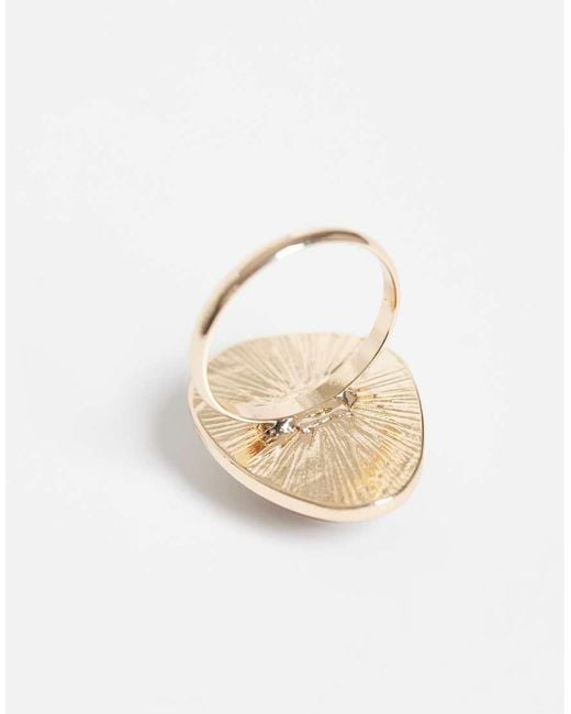 ASOS Metallic Ring With Animal-print Stone