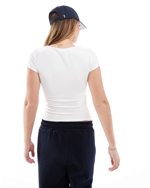 Cotton On White Cotton on – byron – kurzärmliges oberteil mit eckigem ausschnitt