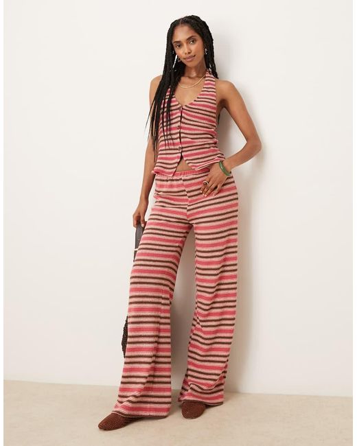 ASOS Red Stripe Halter Neck Waistcoat Co-ord