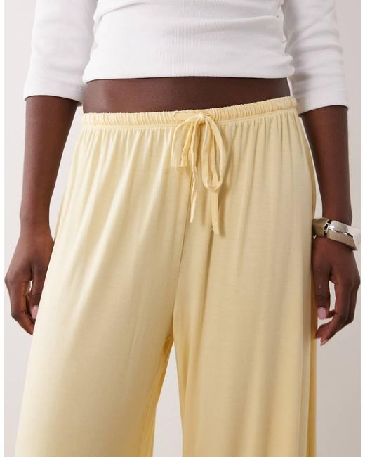 Gina Tricot Natural Wide Leg Casual Trousers