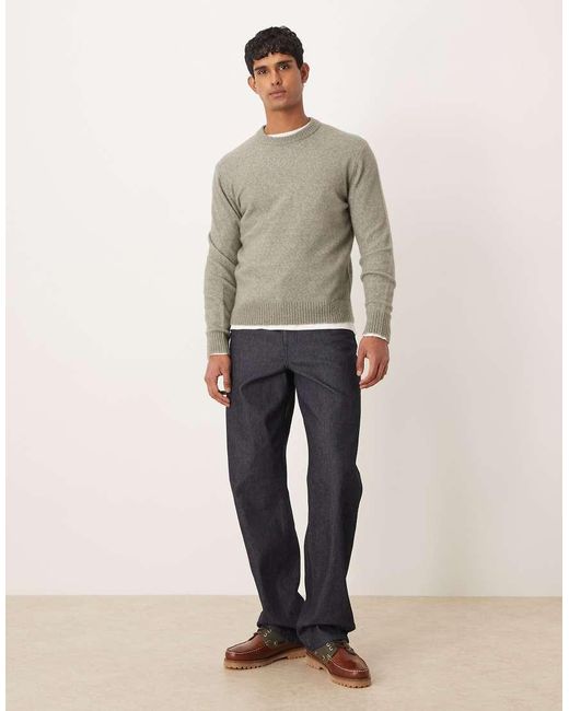 Mango Gray Wool Mix Knitted Crew Neck Jumper for men