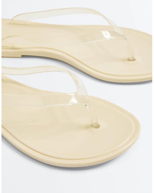 Oysho White Translucent Effect Beachwear Flip Flops