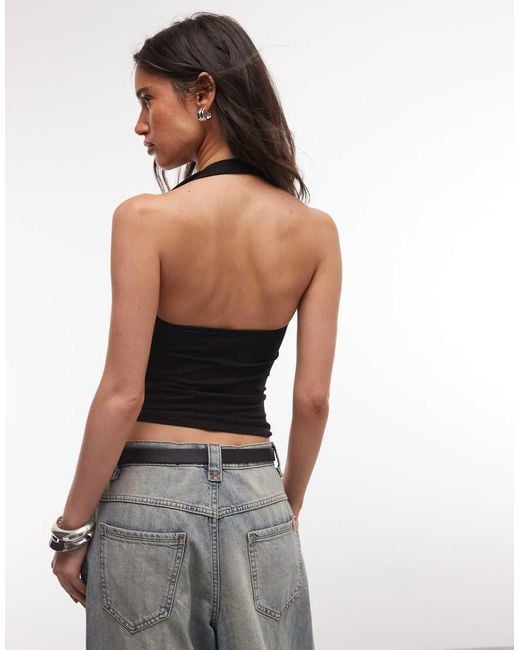 Weekday Black Slim Fit Halter Neck Top