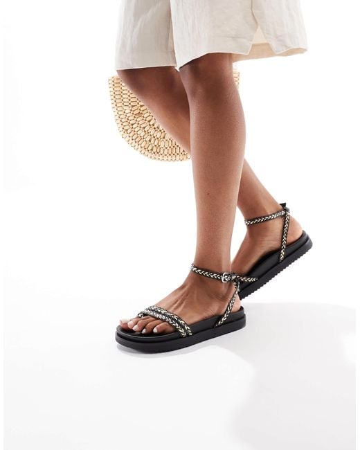 Pull&Bear White – bast-riemensandalen