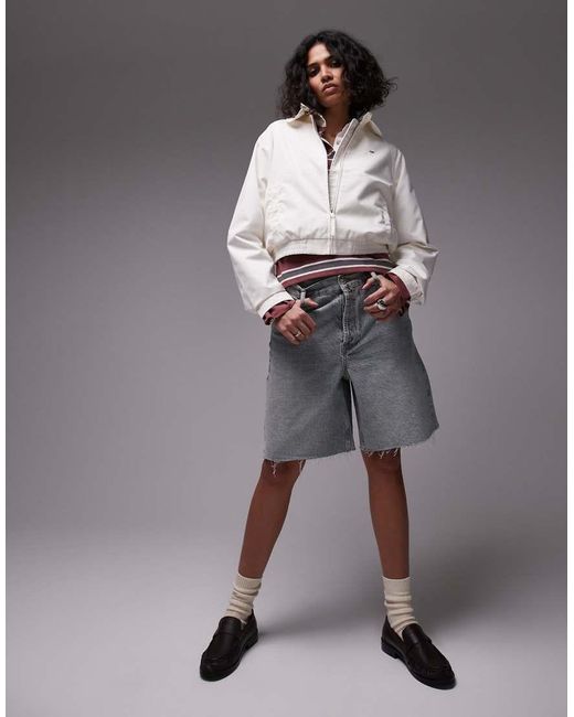 Chaqueta Bomber Blanco Hueso De Algodón De Tommy Hilfiger de color Gray