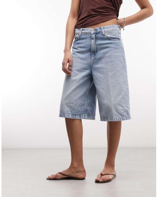 Carhartt Blue Belmont Shorts With Cinch Back Belt