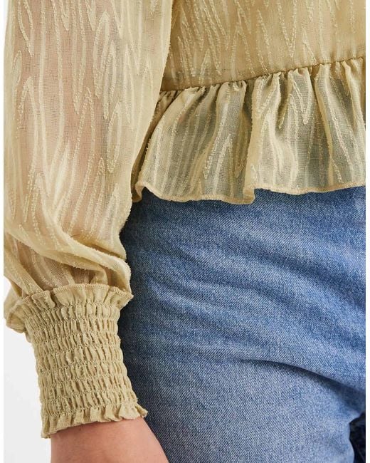 New Look Natural Burnout Chiffon Blouse