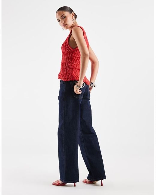 ASOS Red Asos Design Petite Comfort Stretch Straight Leg Jean