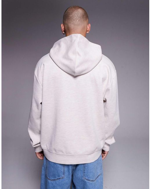 ASOS – oversize-kapuzenpullover aus neoprenartigem material in Gray für Herren