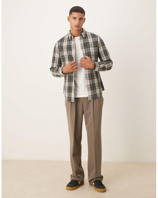 Barbour Brown Sillwith Tailored Checked Shirt for men