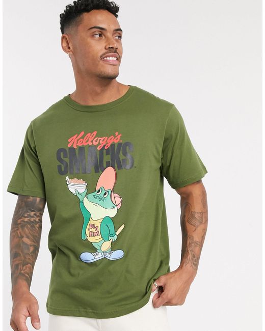 Pull&Bear Cotton Kelloggs Smacks T-shirt in Green for Men | Lyst