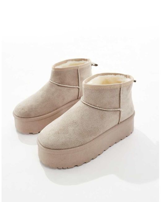 SEQWL Natural Mini Flatform Boots