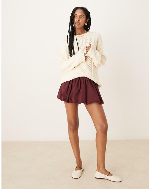Glamorous Natural Cable Knit Oversized Sweater