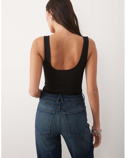 GOOD AMERICAN Blue Sculpting Modern Tank Bodysuit