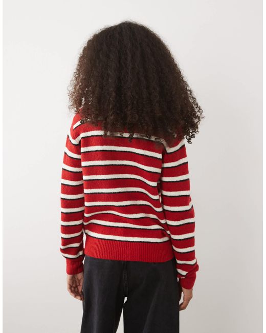 Threadbare Red Knitted Polo