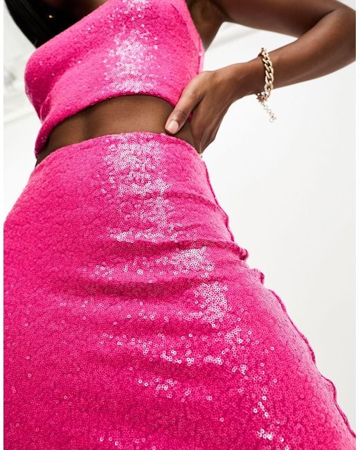 Commando Pink Co-ord Sequin Mini Skirt
