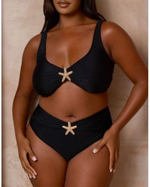Moda Minx Curve Brown X Alessa Tyrrell-charles Starfish Bralet Bikini Top