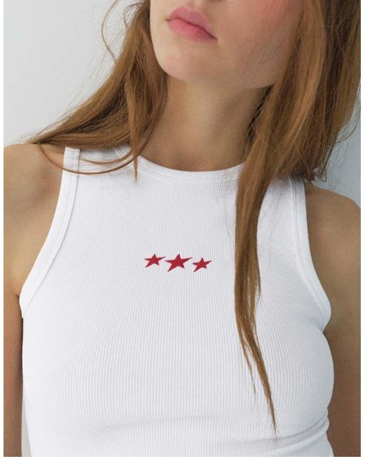 Pull&Bear White Star Tank Top