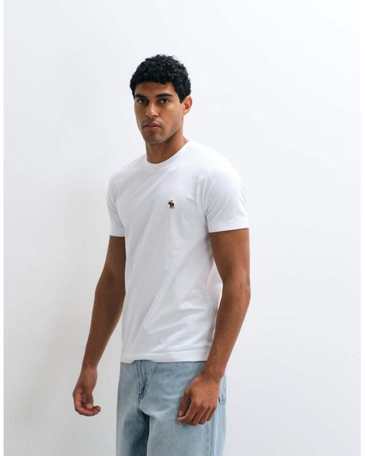 Abercrombie & Fitch Red Slim Fit Icon Logo T-Shirt for men