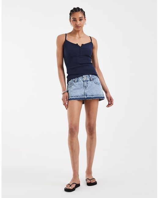 Hollister Blue Henley Cami Top