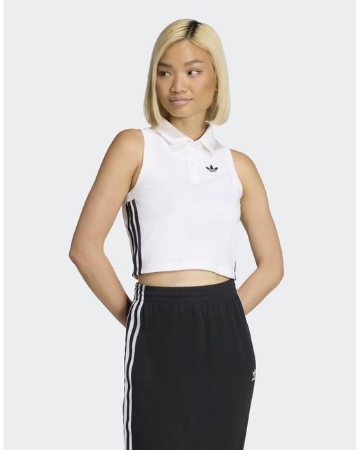 Adidas Originals White Polo Top