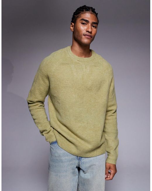 Pull oversize à col ras ASOS pour homme en coloris Green
