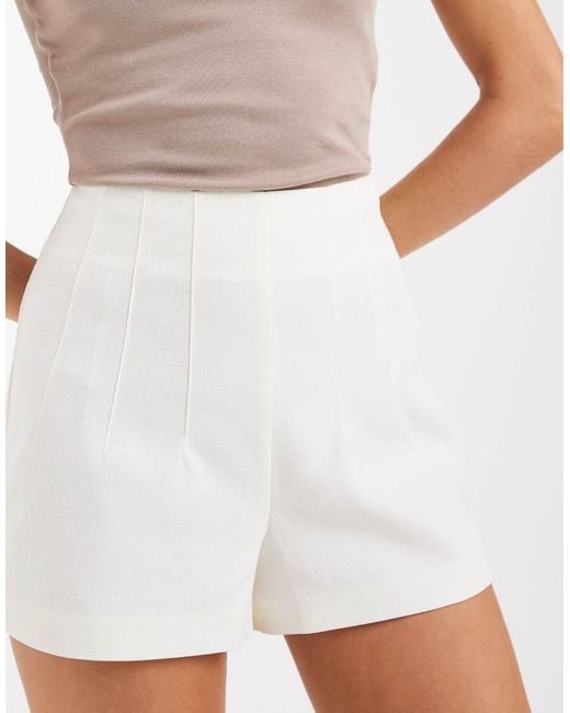ASOS White Tailored High Waist Corset Seam Detailing Shorts