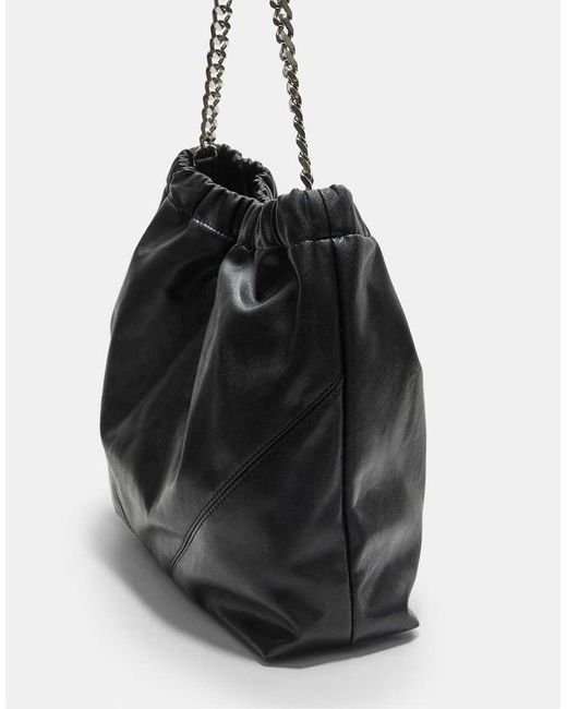 Borsa Da Spalla Nera Con Catenina di Stradivarius in Black