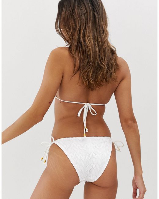 white crochet bikini bottoms