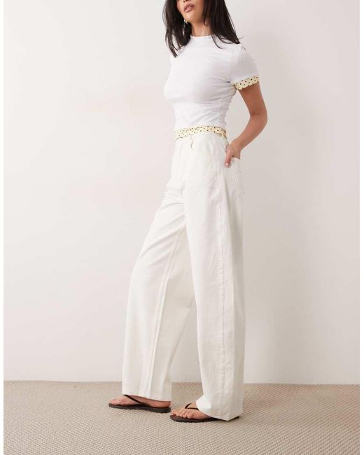 Miss Selfridge Natural Barrel Leg Jean