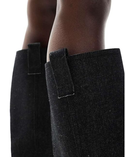 ASOS Black Camila Flat Western Harness Knee Boots