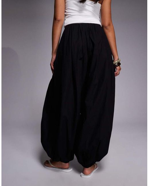 Kaiia Black Exclusive Cotton Volume Balloon Leg Pants