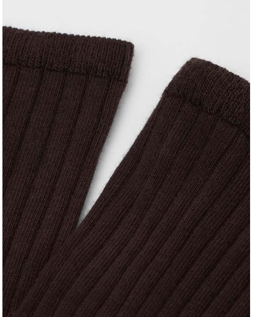 Calzedonia Brown Ribbed Short Socks