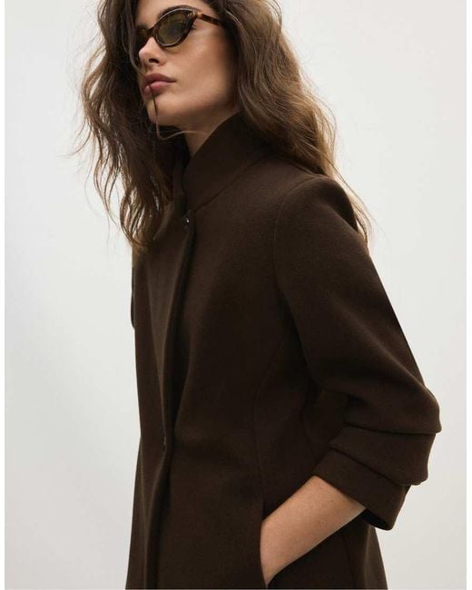 Stradivarius Brown Basic Soft-touch Coat