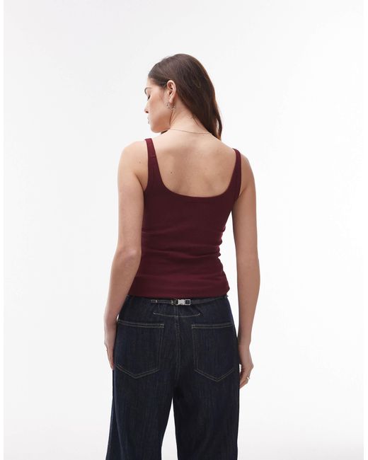 TOPSHOP Red – geripptes trägertop