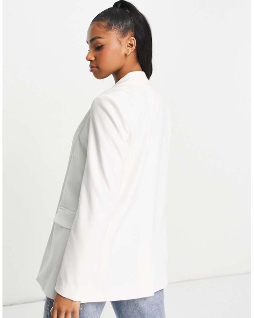 Pieces White Tailored Oversized Blazer