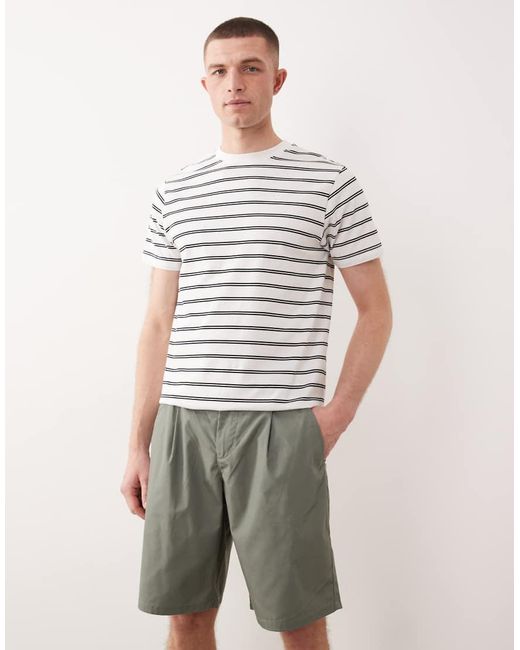 Only & Sons Natural Loose Fit Pleated Shorts for men