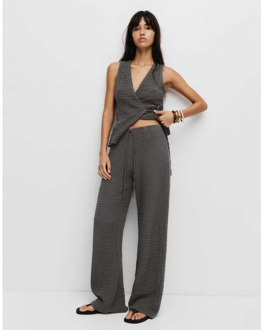 Pantalon champêtre effet froissé - chiné Pull&Bear en coloris Gray