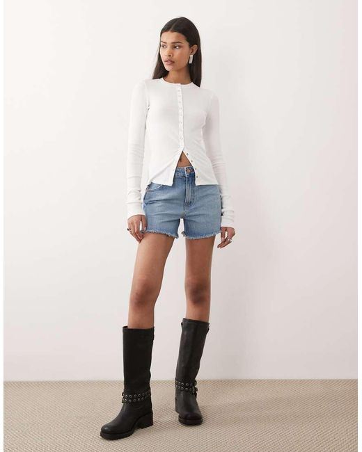 Wrangler Denim Mini Short in het Blue